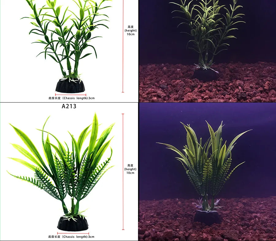 Aquarium Decorations Simulated Aquatic Plants Fish Tank Landscaping Plastic Seagrass Ornaments for Aquatic Pet Supplies