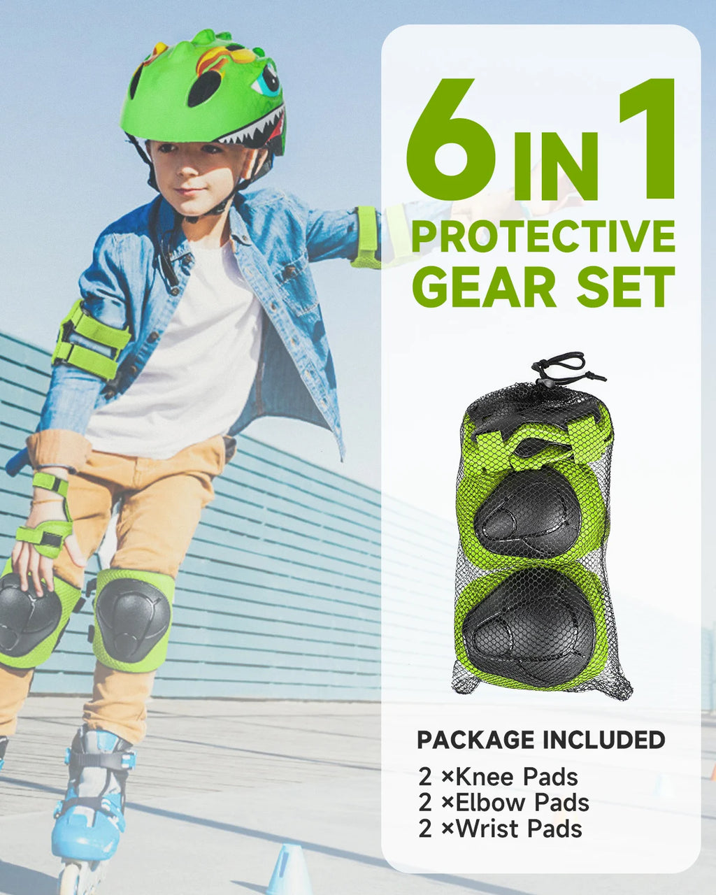 Kids Protective Gear Child Knee Elbow Pads Wrist Guard Sports Protection for Scooter Skateboard Balance Bike Cycling Equipment