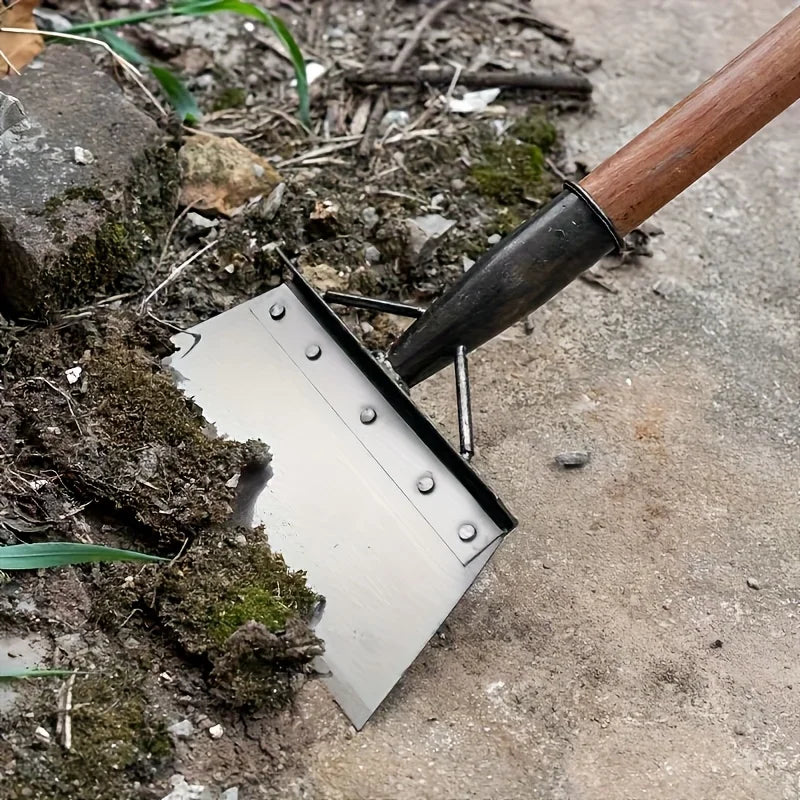 Heavy-Duty Steel Garden Shovel: Weeder, Edger, Digger & Scraper. Durable All-in-One Tool for Lawn & Ice.