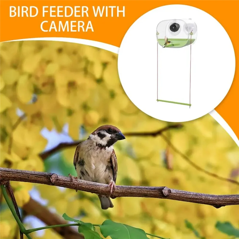 ABHT-Bird Feeder And Camera With Strong Suction Cup Weatherproof Large-Capacity Food Organizer Birdwatching, Gift For Bird Lover