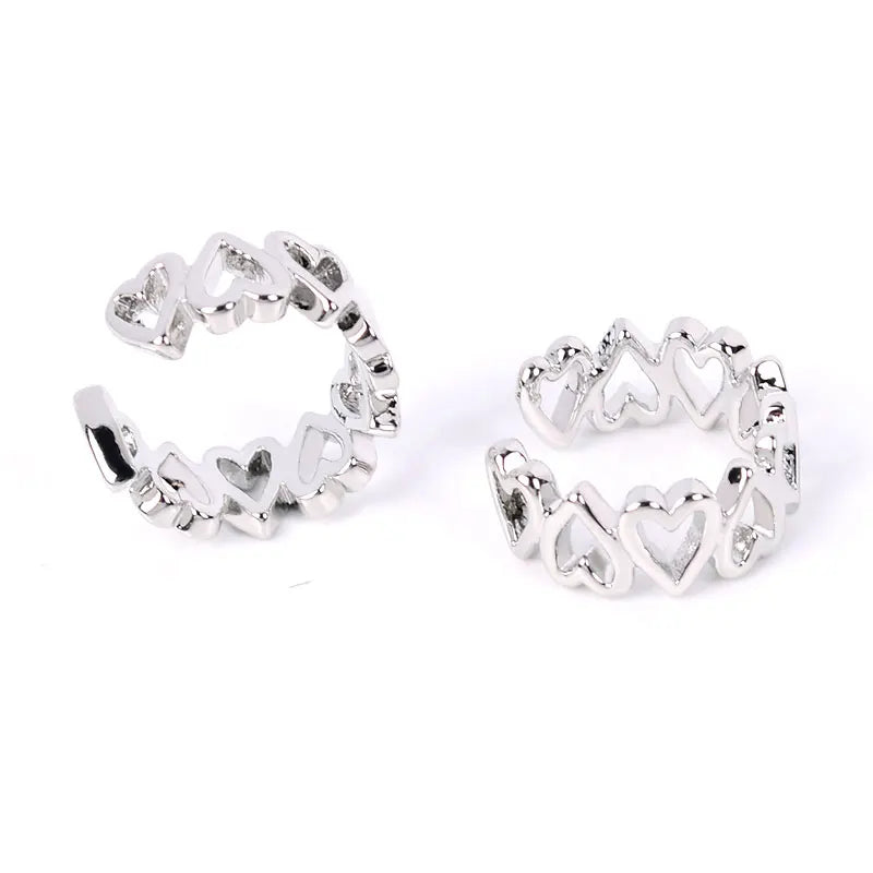Stackable Earrings Without Ear Hole Star Wrap Clip On Earrings Earcuff for Women Ear Screen Climb Cuffs Fake Piercing One pair
