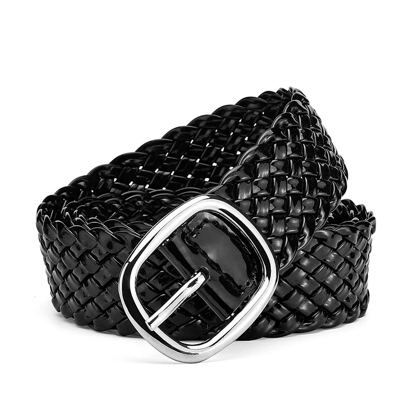 Fashion Women Braided Bright Colors Belts Ladies Waist Ornament No Holes All Matching