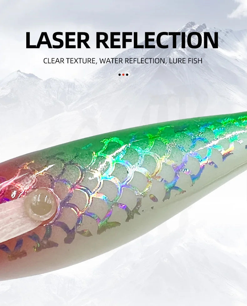 9pcs/page Glow Squid Jig Hook Saltwater Fishing Bait Artificial Egg Wood Shrimp Lures Sea Fishing Octopus Cuttlefish Squid Lure