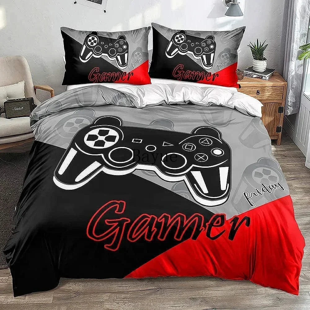 Gamer Bedding Sets for Boys Gaming Duvet Cover Set Video Games Comforter Cover custom Designs Bed Set with Pillowcase