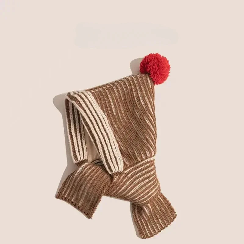 Knitted Kids' Hats for Fall and Winter - Cashmere Caps for Boys and Girls with Pointed Ears Design