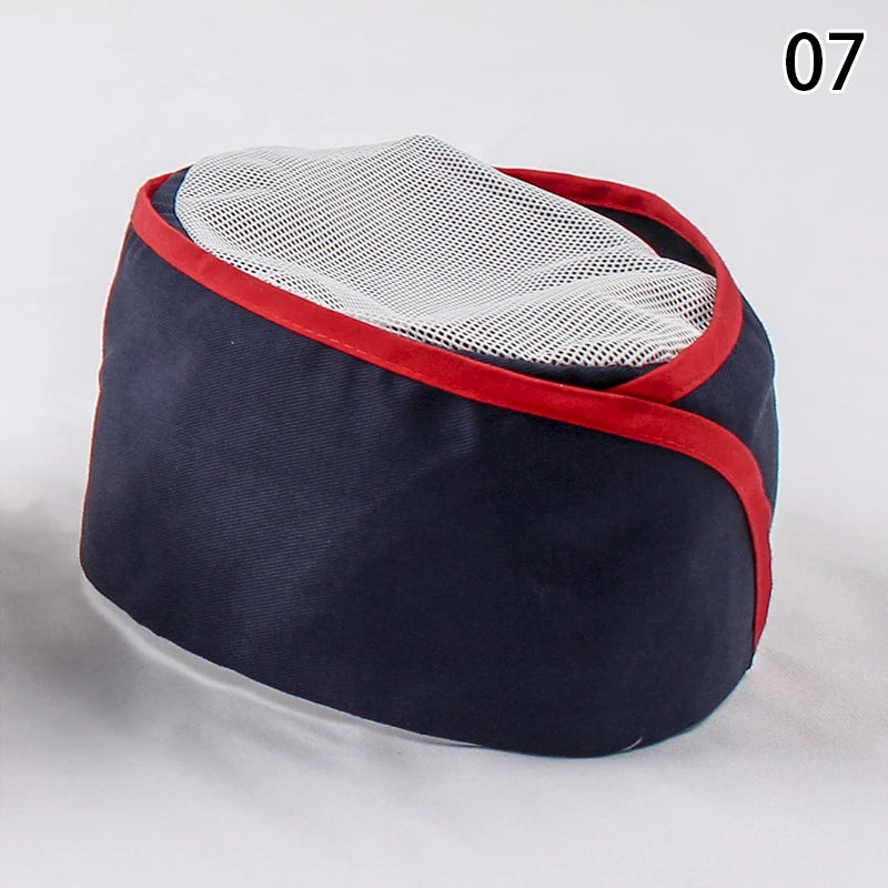 Japanese Chef's Hat Breathable Mesh Men Women Catering Work Cap Restaurant Kitchen Cooking Waiter Work Uniform Dustproof Caps