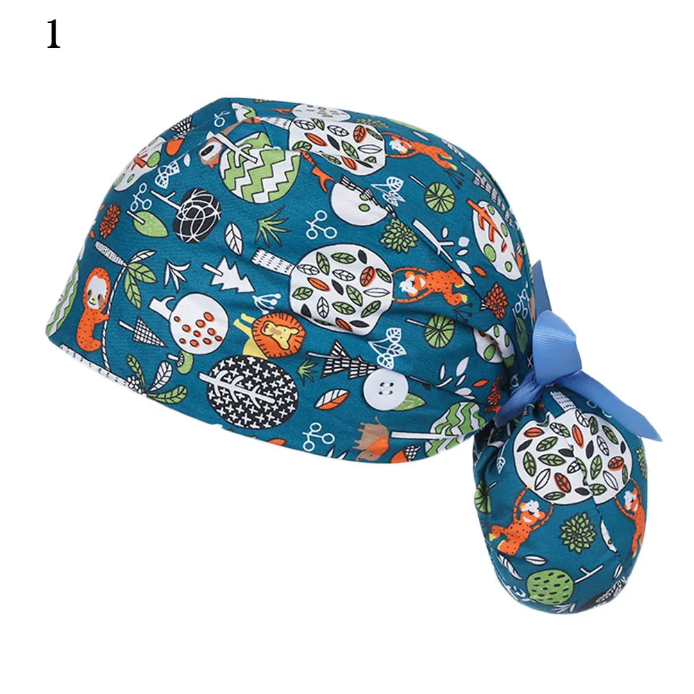 Women & Men Tie Back Hats Ponytail Holder Adjustable Long Hair Cap Working Hat With Button Working Cap