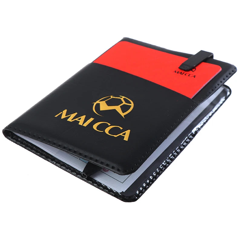 Soccer Referee Red Yellow Card Professional Fair Play Cards Football Linesman Leather Case Bag Set Sports Game Equipment