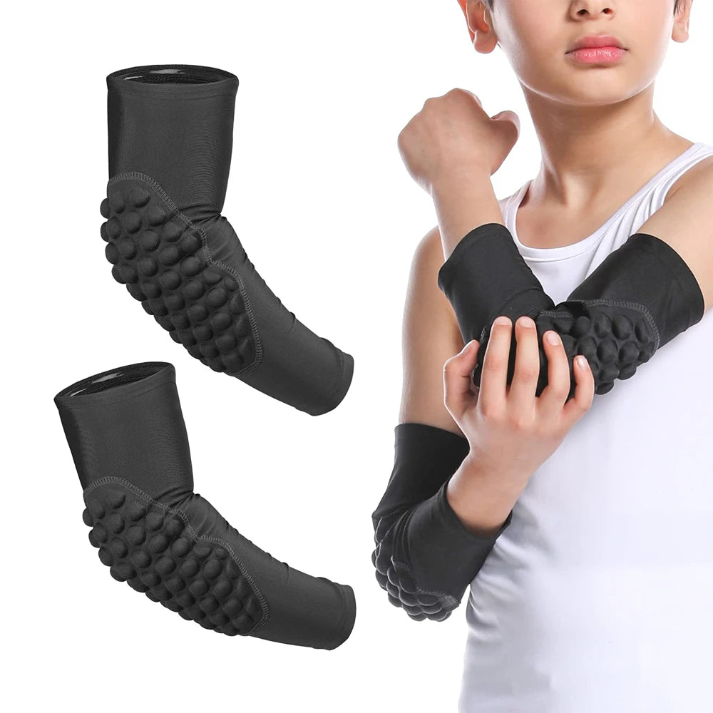Sports Children Elbow Support - Compression Arm Protective Elbow Guards for Football Basketball Baseball Bowling Tennis Hockey