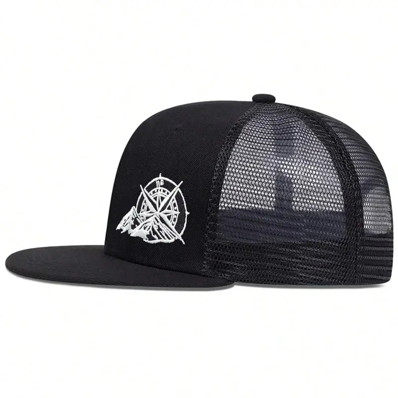 Unisex Compass Mountain Embroidery Hip-hop Net Hats Spring Summer Outdoor Adjustable Casual Baseball Caps Sunscreen Hat