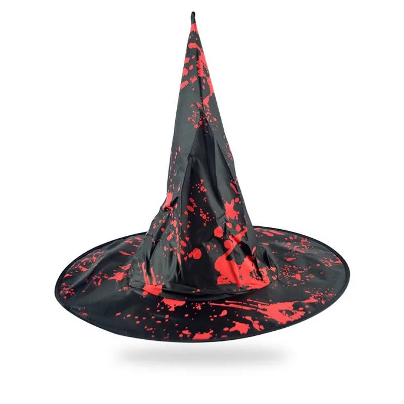 Horrible Halloween Witch Hat Unisex Hats for Adults Kids Party Supply Cosplay Costume Prop Decorations Wizard Caps