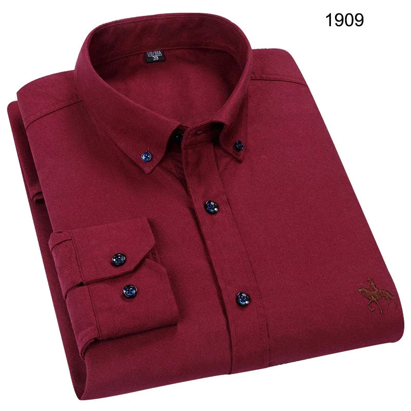 Long Sleeve Shirts for Men Clothing Autumn Winter 100% Cotton Oxford Top Blouse Large Size Business Casual Shirts Korean Fashion