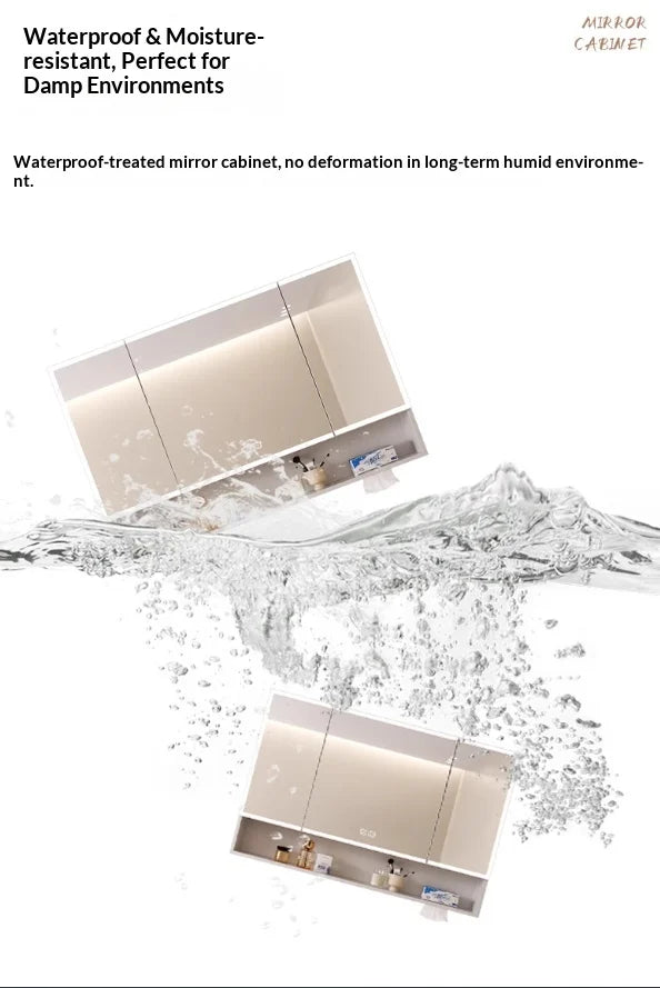 Bathroom Mirror LED Dimmable Touch Sensor Anti Fog Wall Mounted Vanity Makeup Table Full Body Mirror Household Bathroom Home
