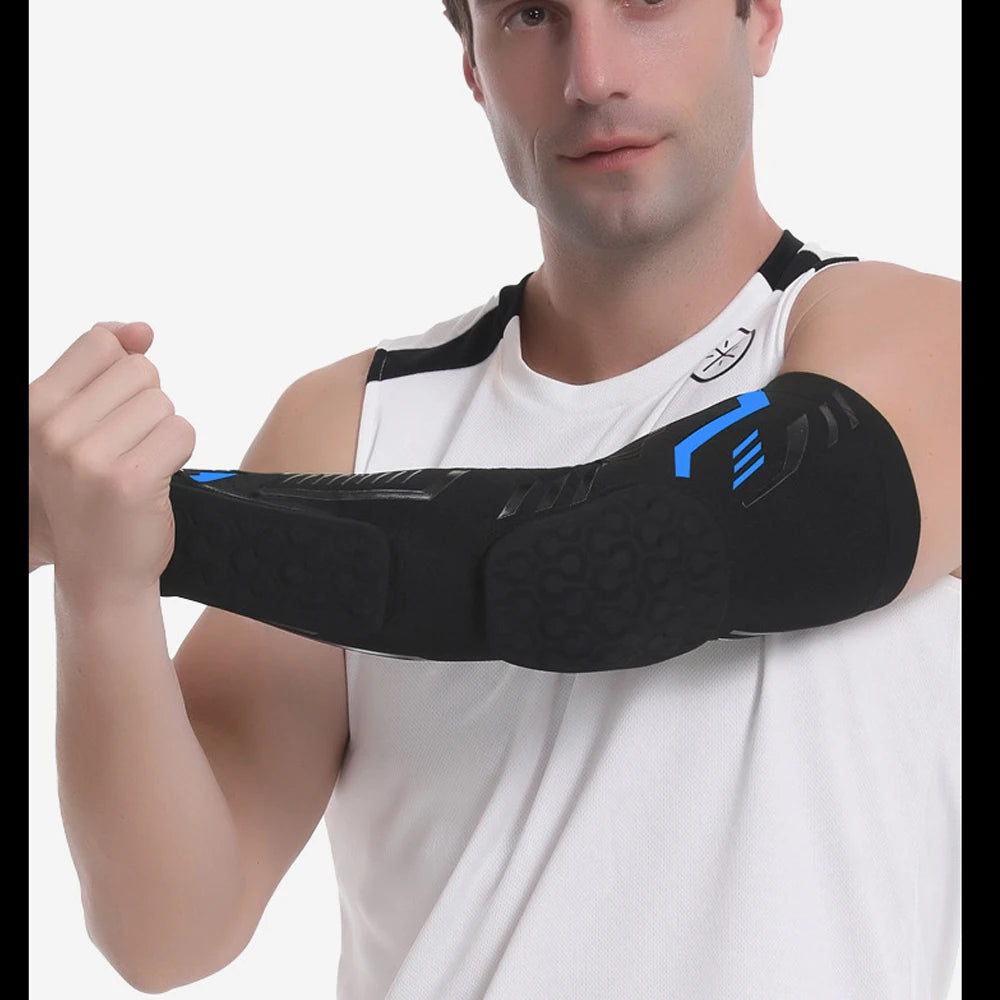 1 Pcs Sports Elbow Pads, Basketball Shooter Sleeves Arm Guard, Collision Avoidance Padded Elbow for Volleyball Football Baseball