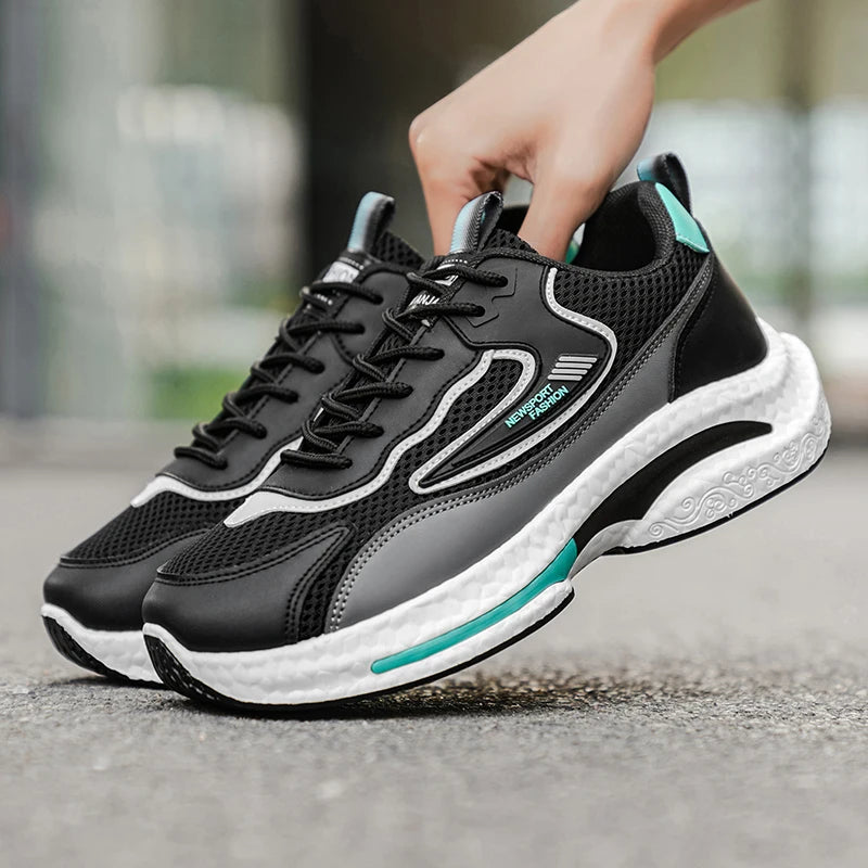 New Trendy Men's Sports Shoes Cushion Running Sneakers Outdoor Leisure Walking Jogging Trainers Soft Sole Breathable Footwear