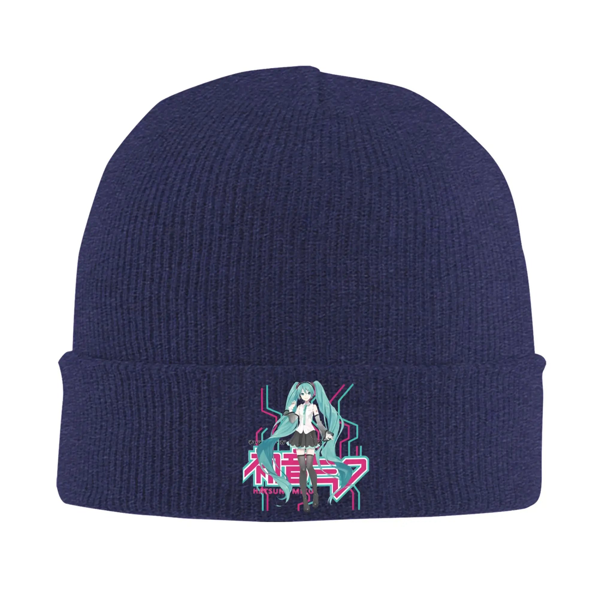 Hatsune Miku Knitted Hat Beanies Autumn Winter Hat Warm Unisex  Hip-hop  Cap Men Women Gift,