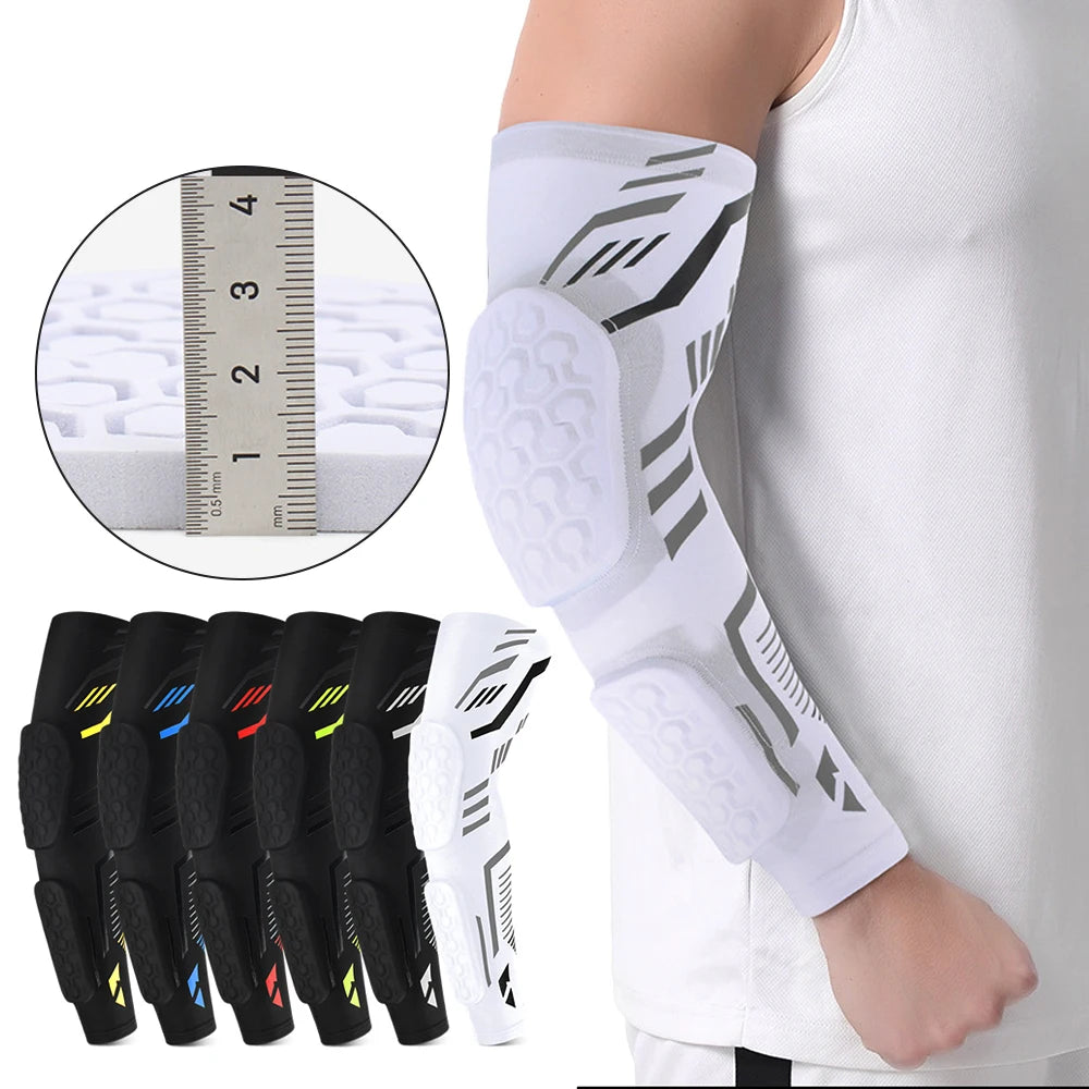 1 Pcs Sports Elbow Pads, Basketball Shooter Sleeves Arm Guard, Collision Avoidance Padded Elbow for Volleyball Football Baseball