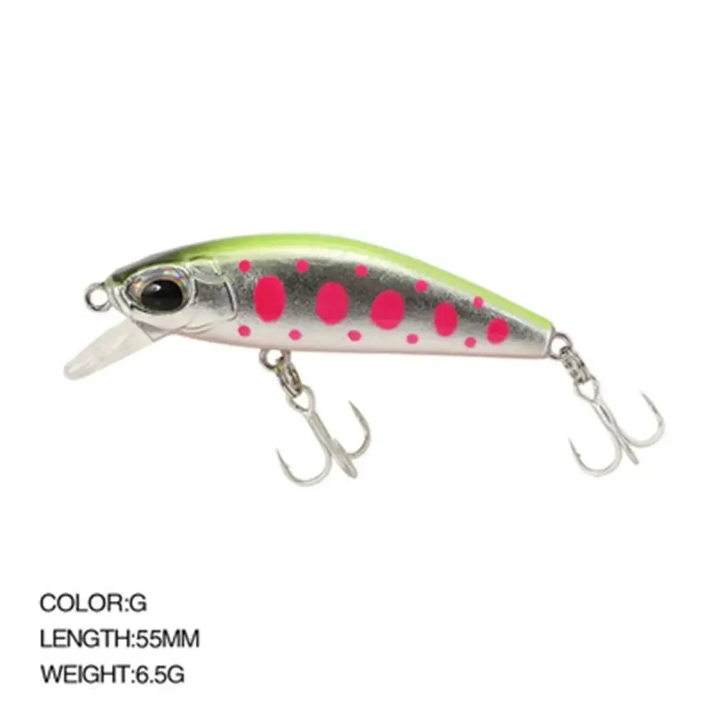 5.5cm 6.5g Slow Sinking Minnow Fishing Lures Artificial Bait Trolling Jerkbait Trout Bass Bait Pike Fishing Equipment