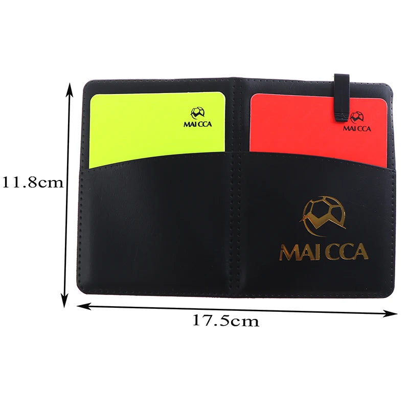Soccer Referee Red Yellow Card Professional Fair Play Cards Football Linesman Leather Case Bag Set Sports Game Equipment