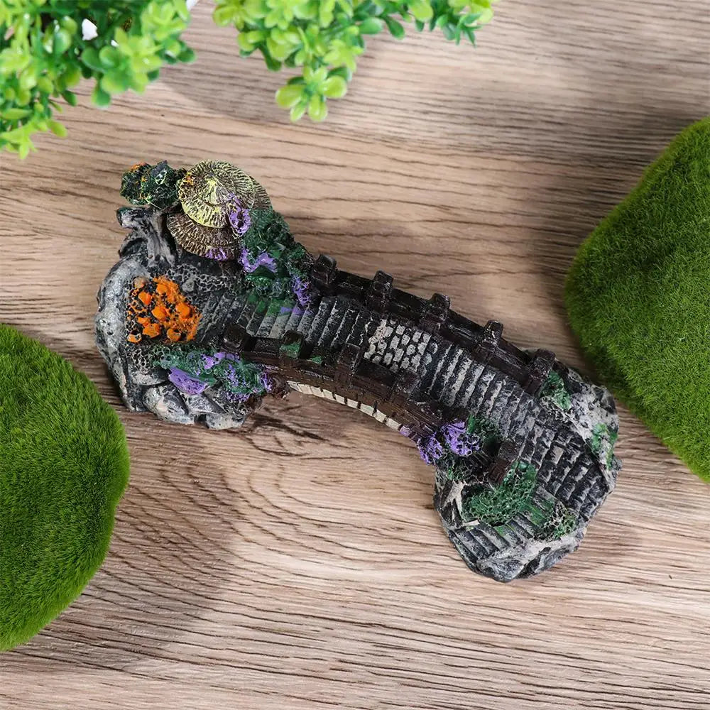 New Accessories Aquatic Pet Supplies Resin Aquarium Ornaments Fish Tank Ornament Artificial Bridge Rockery Fake Landscaping