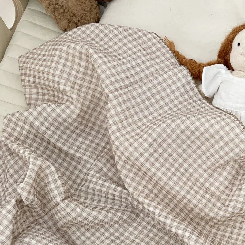 2-3 Layers Baby Blankets Bear Dots Print Cotton Gauze Muslin Swaddle Wrap Newborn Infant Bedding Sleeping Receving Blanket