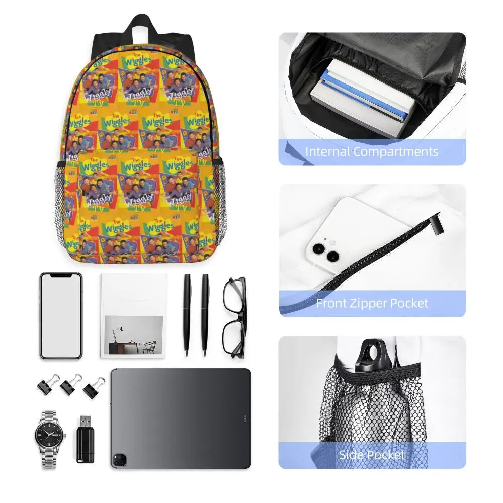The Wiggles Tv Show Music Band Backpack Student Boys Girls BookBag Children School Bag Computer Shoulder Bags for Men Women