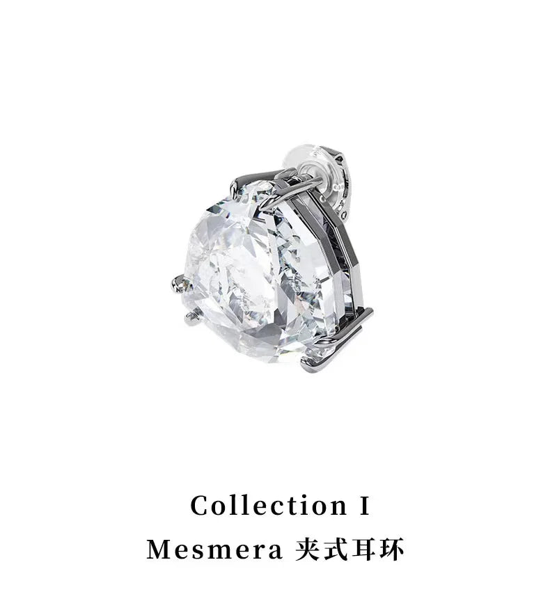 High Quality Earrings 2025 New Trend Fine Jewelry Charm Purple Butterfly White Blue Geometric Crystal Fashion Women's Ear Clip