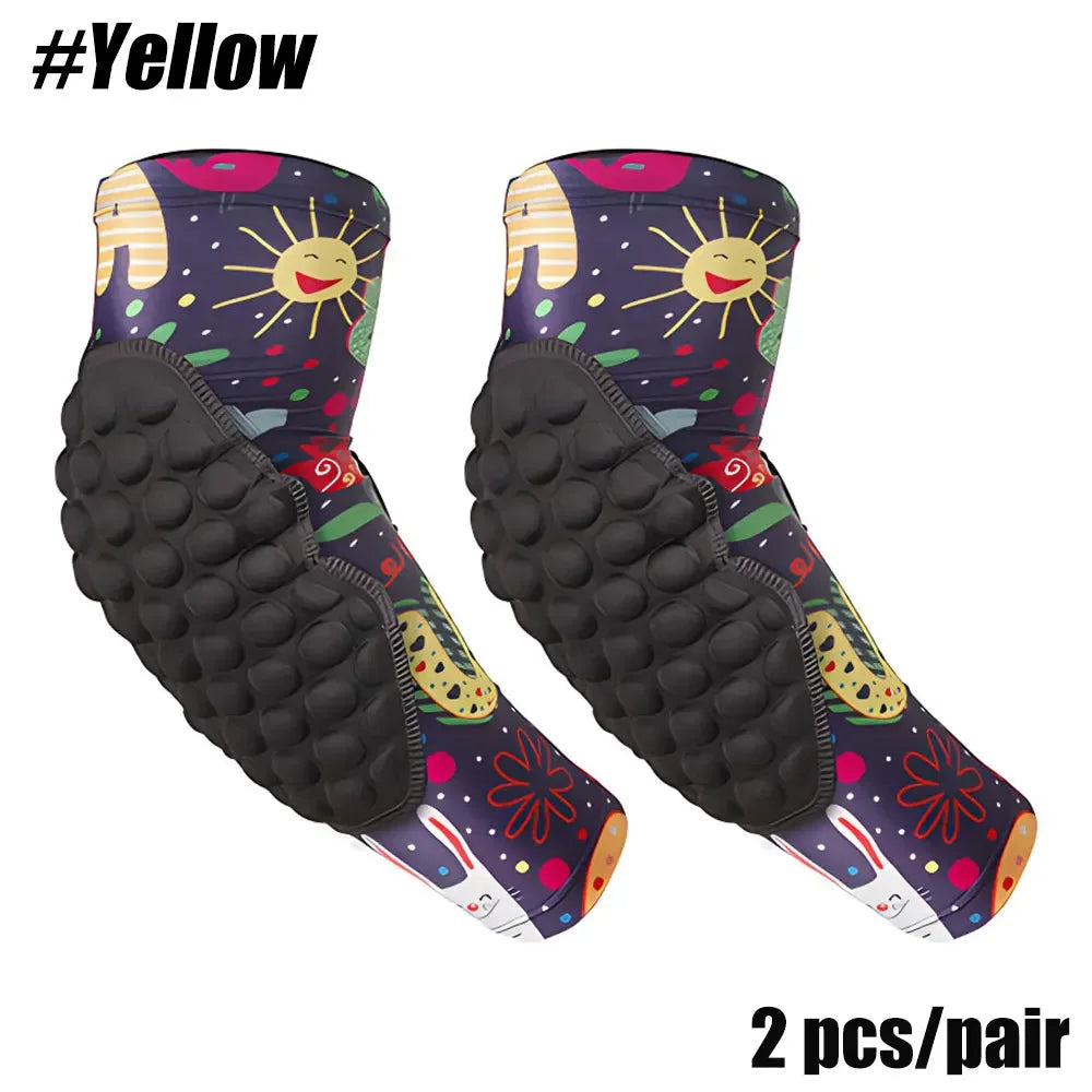 Sports Children Elbow Support - Compression Arm Protective Elbow Guards for Football Basketball Baseball Bowling Tennis Hockey