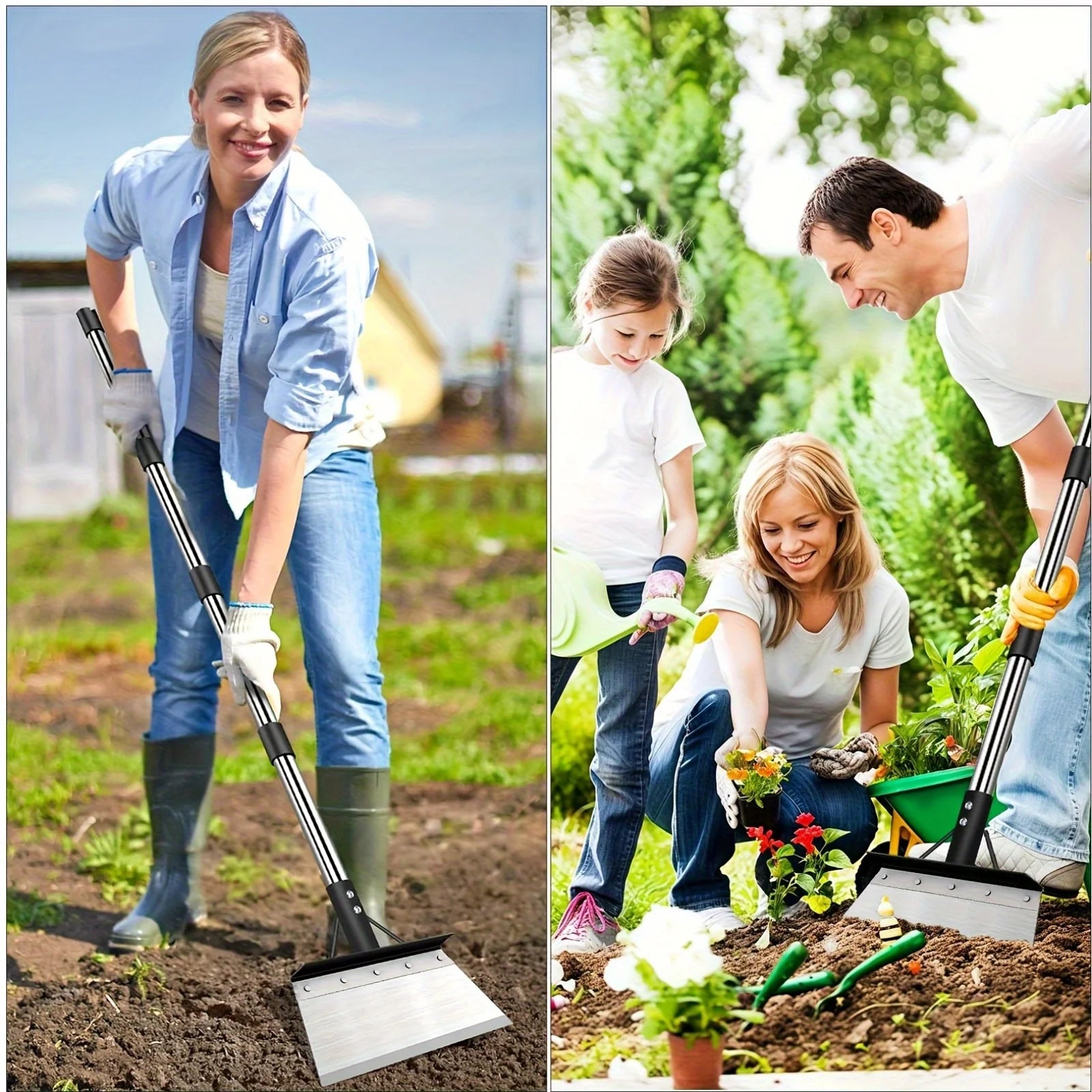 Heavy-Duty Steel Garden Shovel: Weeder, Edger, Digger & Scraper. Durable All-in-One Tool for Lawn & Ice.