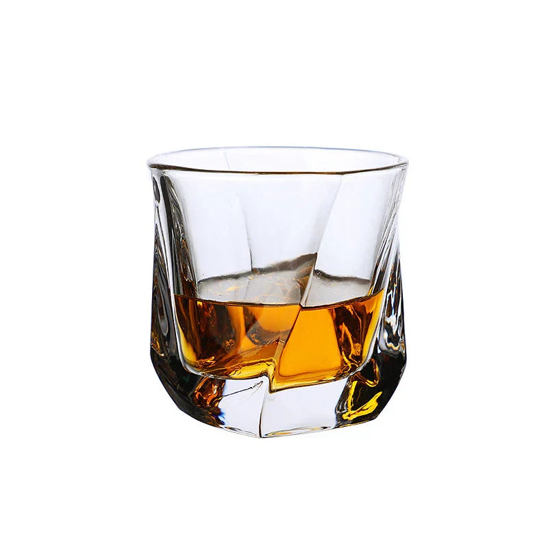 Dlight Decor Spiral Square Glass Cup Set 170ml (1pc/2pc)