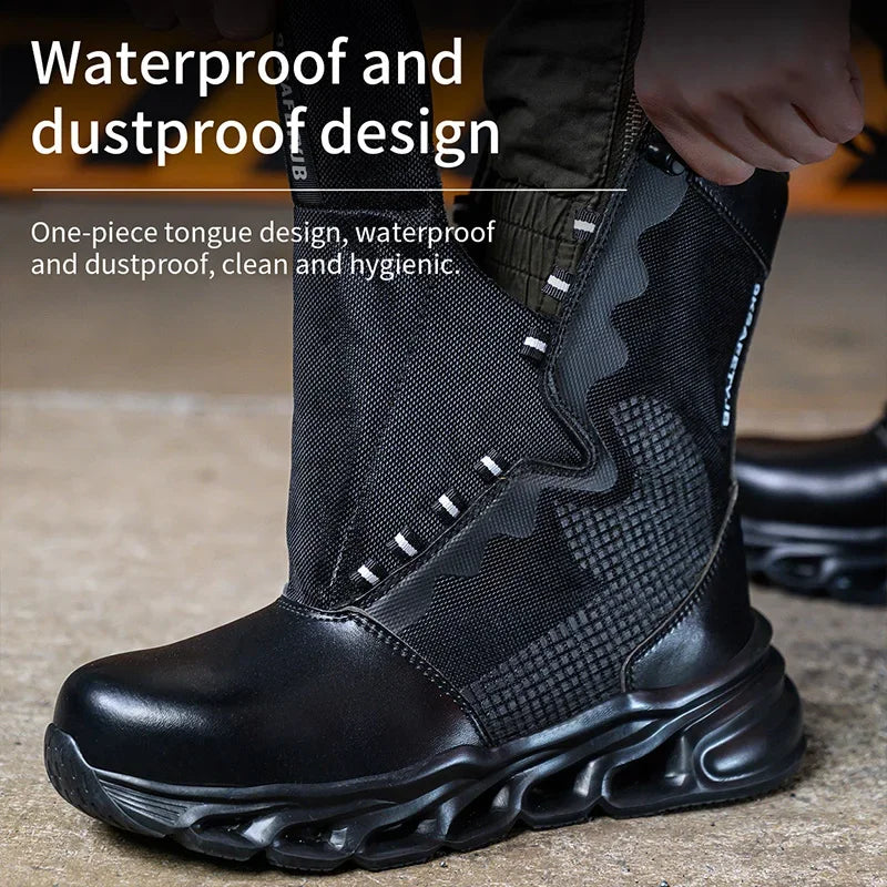 New Fashion 2024 Men Boots Safety Shoes Security Steel Toe Cap Military Boots Working Steel Toe Anti-Smashing Men's Work Boots