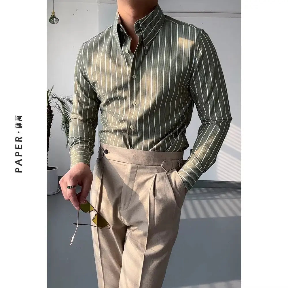 Long Sleeve Shirt Loose Fit Casual Summer Top For Men