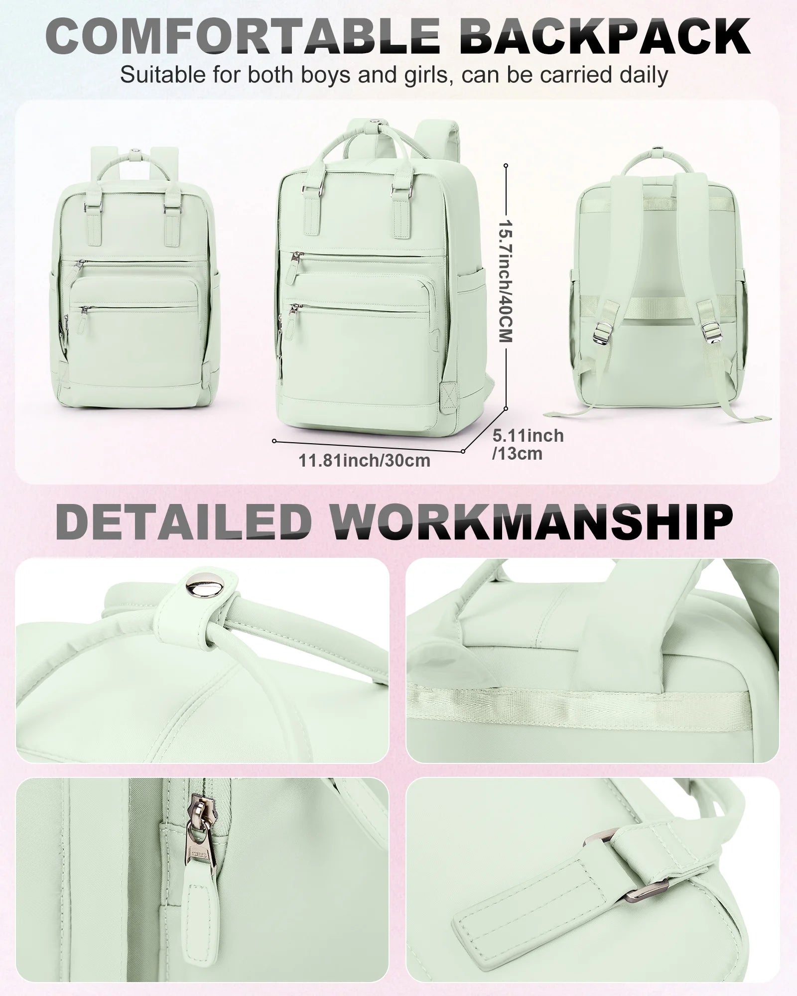 Travel backpack, ladies large capacity short-distance travel bag, college students computer backpack, duffel bag, multi-color