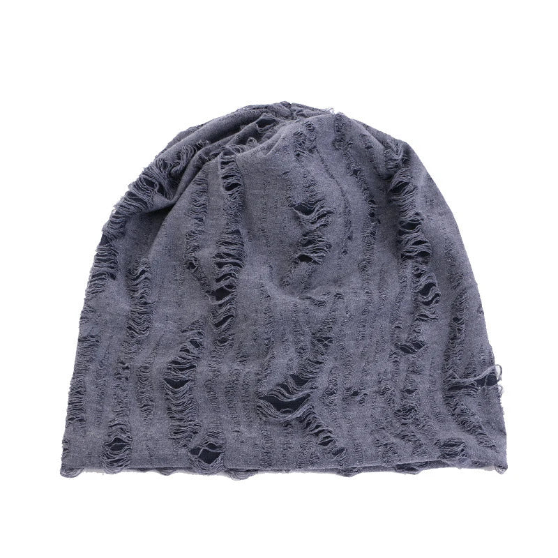 New Men Women Holed Turban Slouchy Baggy Beanies Bonnet Unisex Headscarf Chemo Cap Hair Loss Headwear Hip Hop Ear-Protection Hat