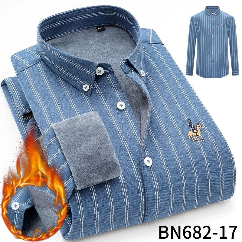 Men's long sleeve shirt thick warm autumn and winter comfortable soft high quality everything easy to take care of the street
