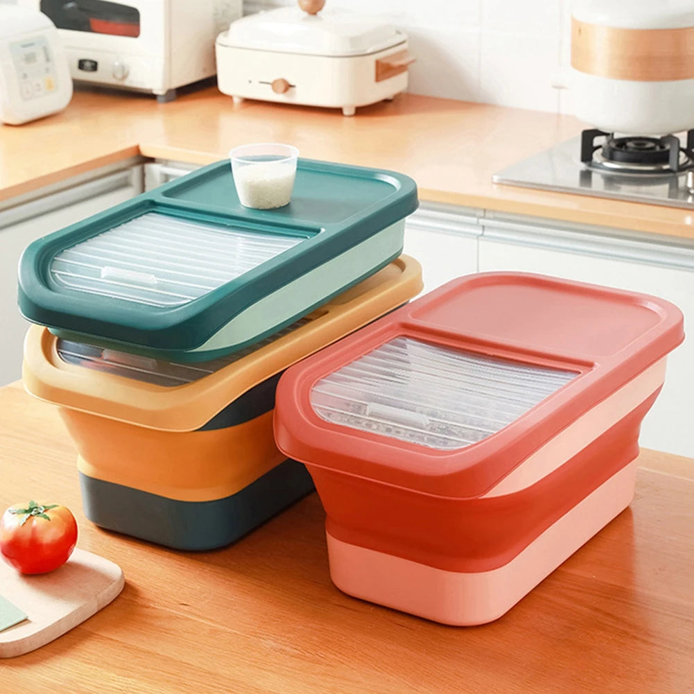 Pet Cat And Dog Food Storage Bucket Large Capacity Folding Sealed Storage Moisture-Proof Thickening Design Durable