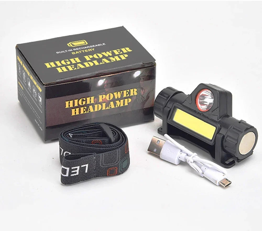 1-5PCS Rechargeable COB LED Headlamp Strong Magnetic Powerful Headlight Super Bright Waterproof Head Torch For Outdoor Fishing