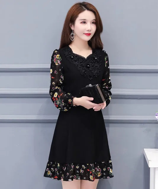 Floral Dresses For Women Flower Elegant And Beautiful On Sale Clearance Party Spring Autumn 2025 Loose Woman Long Sleeve Dress