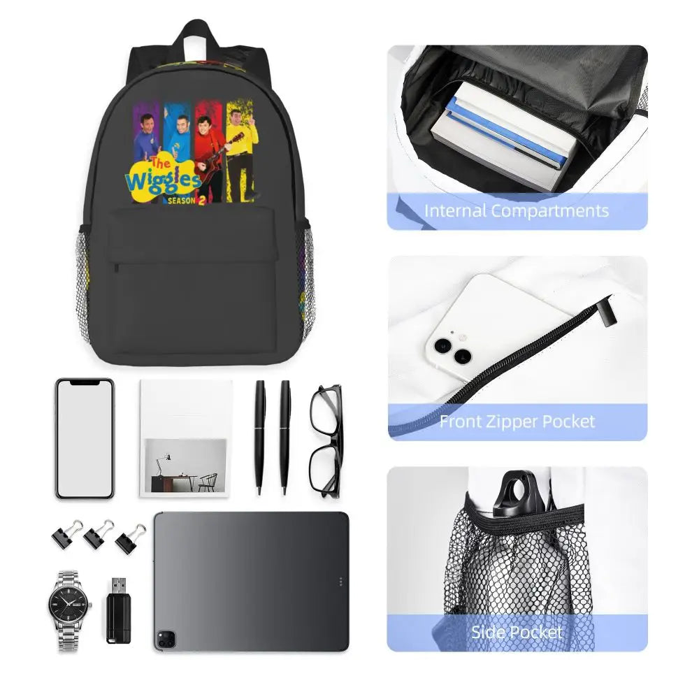 The Wiggles Tv Show Music Band Backpack Student Boys Girls BookBag Children School Bag Computer Shoulder Bags for Men Women