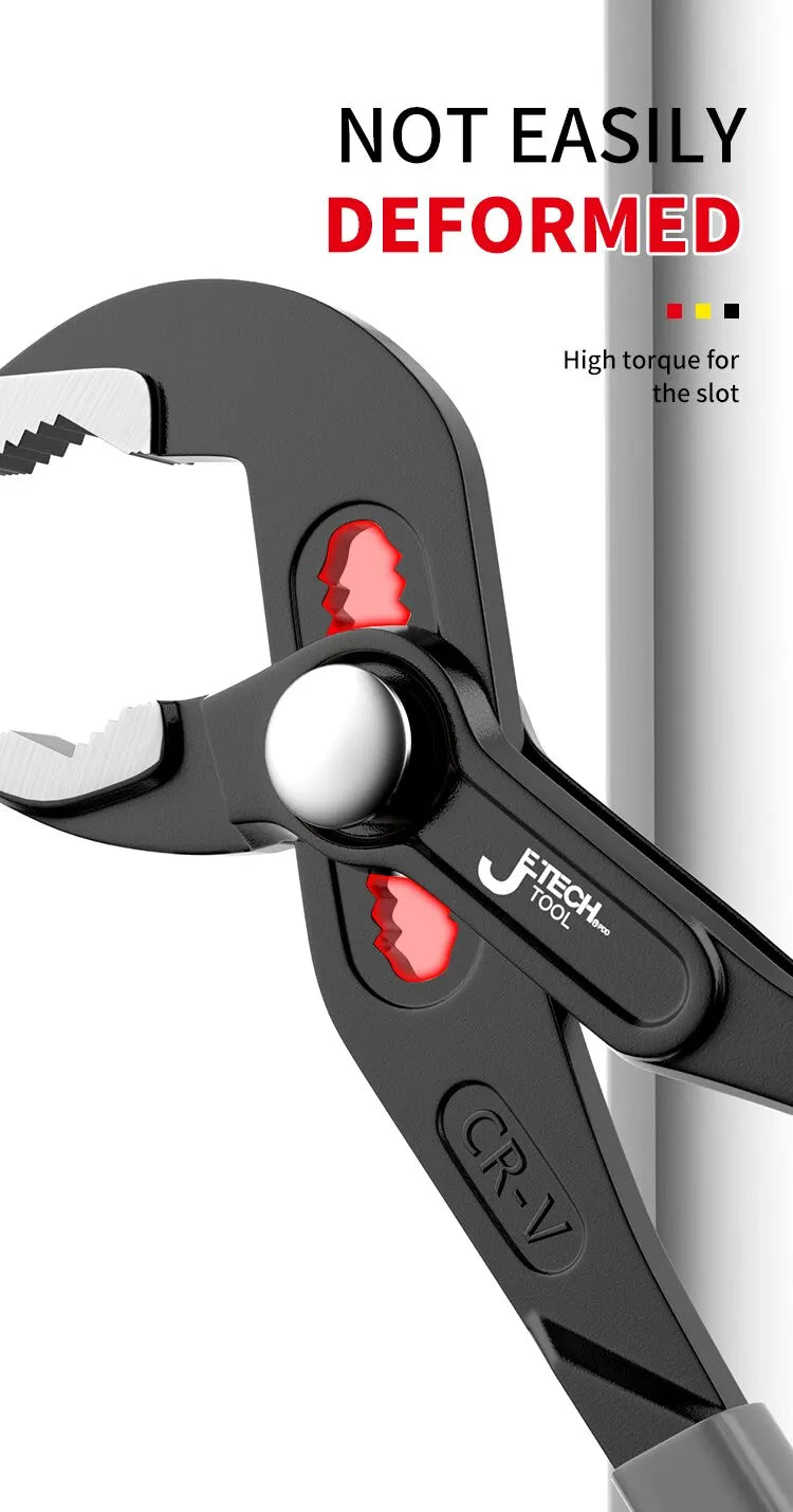 Water Pump Pliers Quick-Release Plumbing Pliers Pipe Wrench Adjustable Water Pipe Clamp Pliers Household Hand Tools Multi-functi