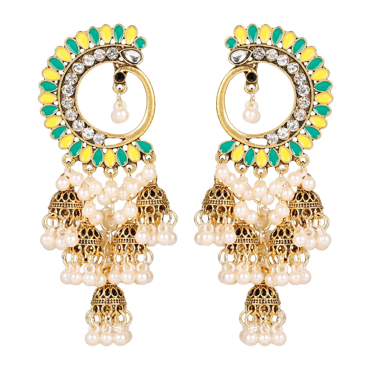 1Pair Earrings For Women Accessories Bells Indian Jewelry Ear Rings For Girls Fashion Vintage Earring Dangling Gift Kolczyki