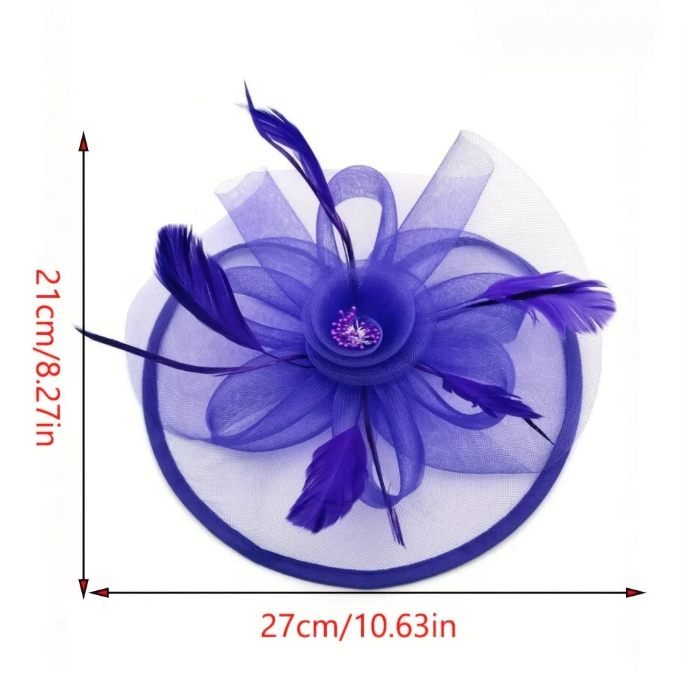 Fascinators Hats For Women Tea Party Hats 1950s Kentucky Derby Hats Feather Hair Clip For Bride Wedding Party Birdcage Veil Head