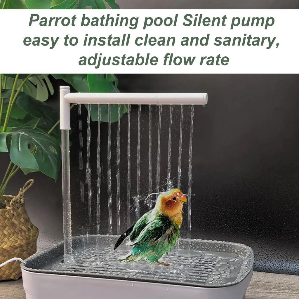 Bird bath tub, automatic bird bath tub with circulating water shower, low-noise bird shower for budgies, automatic pet bird bath