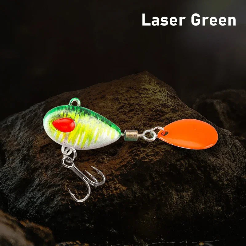 Far Casting Sea Bass Fishing Lures Set Spoon Spinner Bait Sinking Wobblers Metal Jig VIB  Rotating Sequin Tail Saltwater Baits