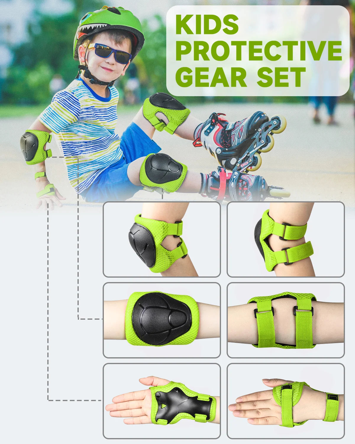 Kids Protective Gear Child Knee Elbow Pads Wrist Guard Sports Protection for Scooter Skateboard Balance Bike Cycling Equipment