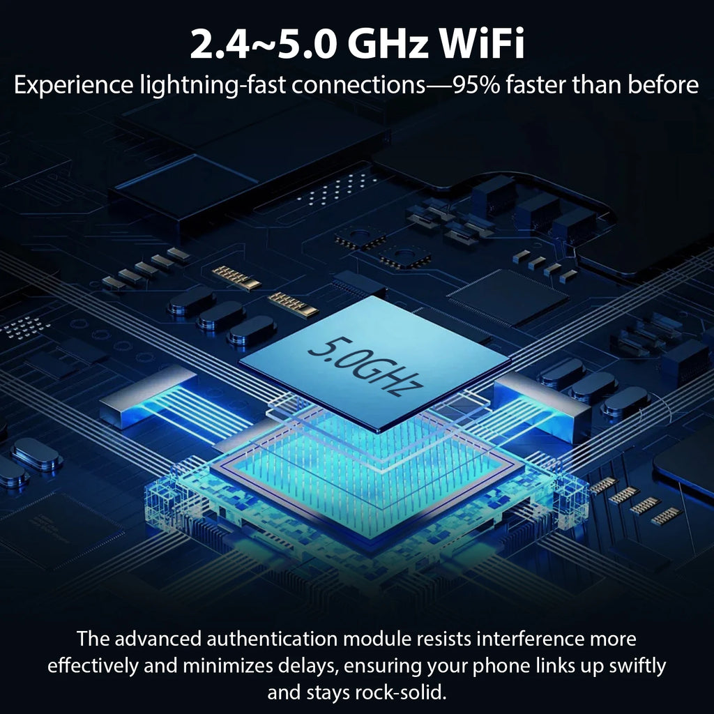 New Pionray 2 in 1 Wireless CarPlay Adapter&Android Auto Wireless Adapter, 5Ghz WiFi Type-C/USB Plug Play CarPlay Wireless