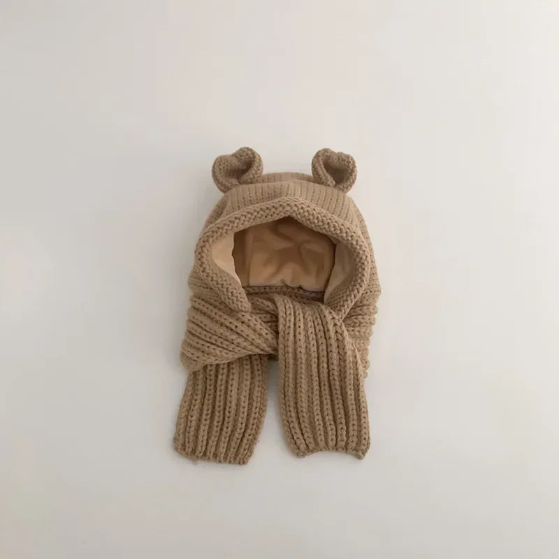 Knitted Kids' Hats for Fall and Winter - Cashmere Caps for Boys and Girls with Pointed Ears Design