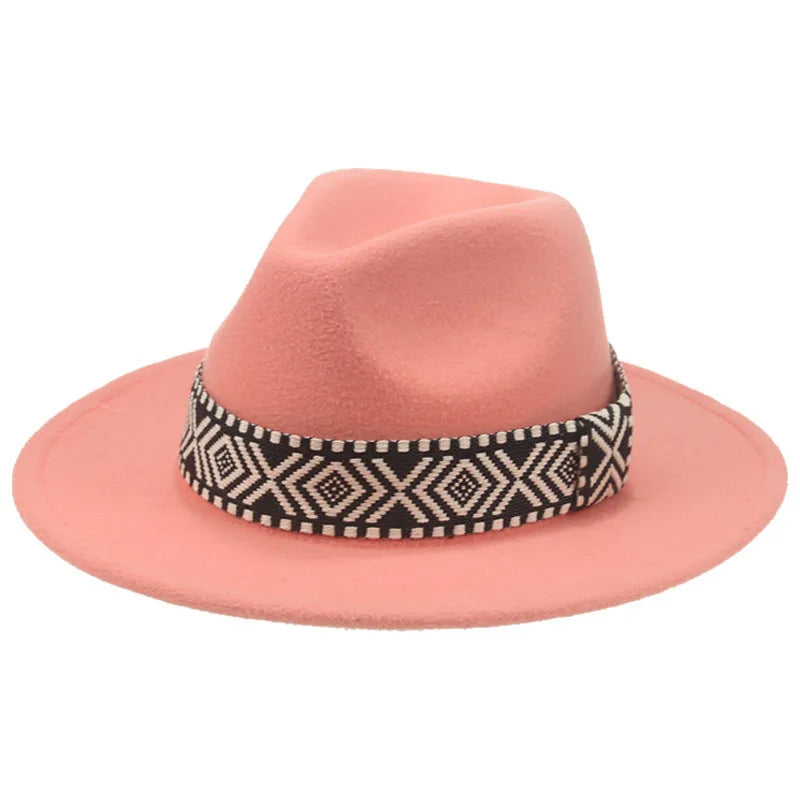 Panama Hat Western Cowboy Hats for Women Solid Big Brim Casual Fedoras Men Women Camel Black White Felted Hat Sombreros Gorras