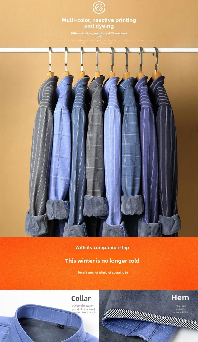 Men's long sleeve shirt thick warm autumn and winter comfortable soft high quality everything easy to take care of the street