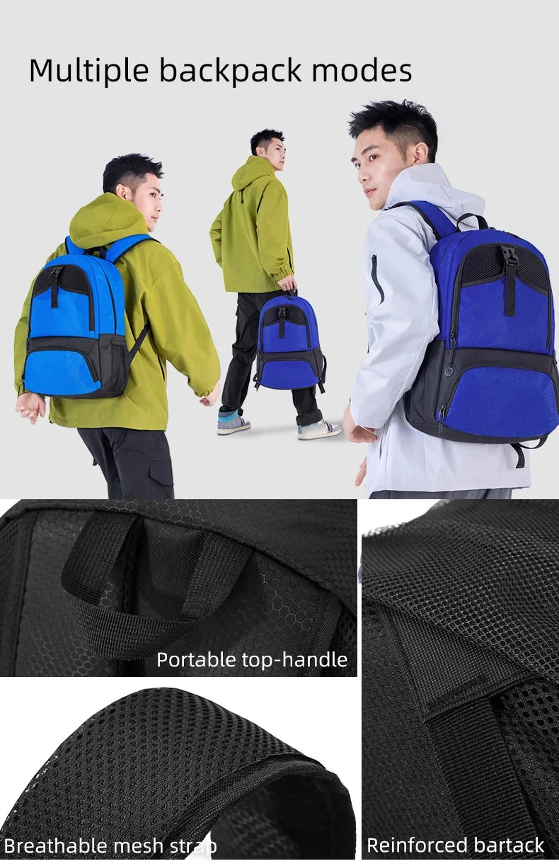 Sports Gym Fitness Yoga Backpack with Shoes Pocket Outdoor Large Camping Hiking Basketball Bag Capacity Soccer Equipment Pack